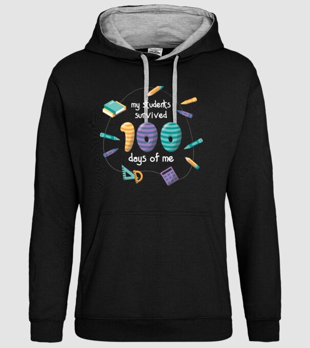 Elevii mei au supraviețuit 100 de zile cu mine model negru pe tricou