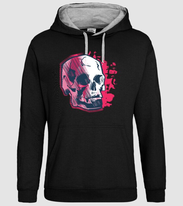 Craniu abstract model negru pe tricou