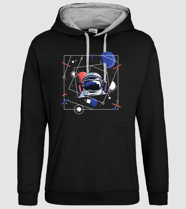 Astronaut univers abstract model negru pe tricou