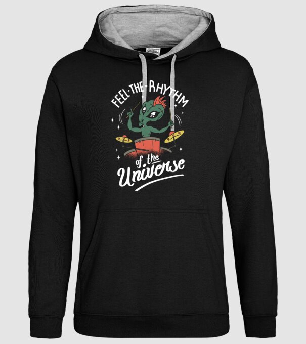 Alien baterist model negru pe tricou