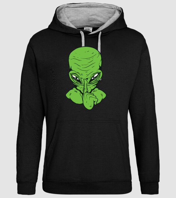 Alien Psst model negru pe tricou