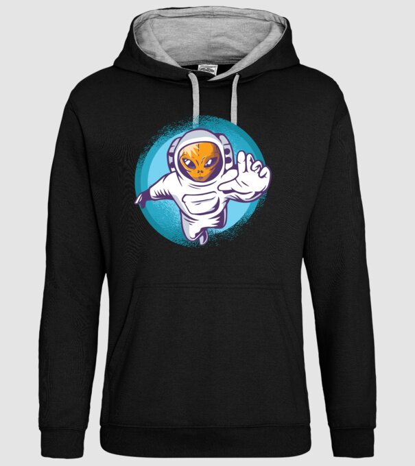 Alien Astronaut model negru pe tricou