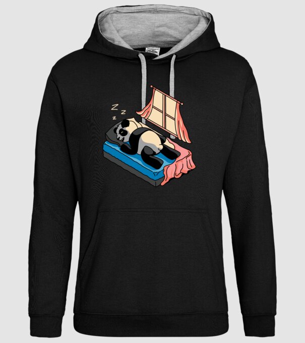 Panda dormind model negru pe tricou