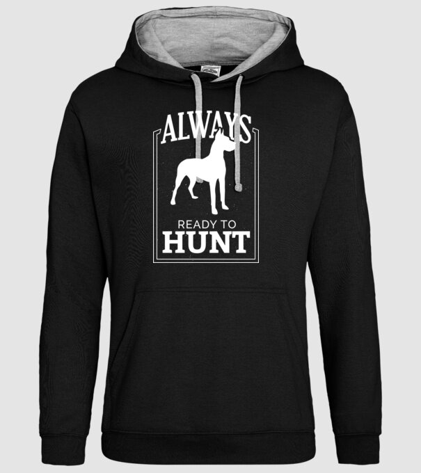Always ready to hunt Câine de vânătoare model negru pe tricou