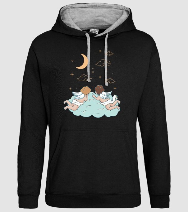 Îngeri model negru pe tricou