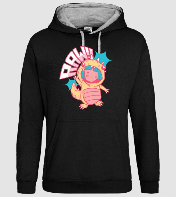 Anime dinozaur model negru pe tricou