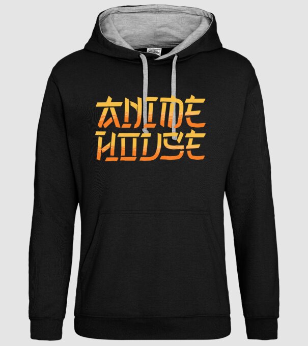 Anime House model negru pe tricou