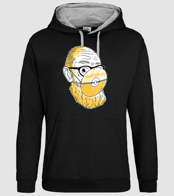 Antivirus model negru pe tricou