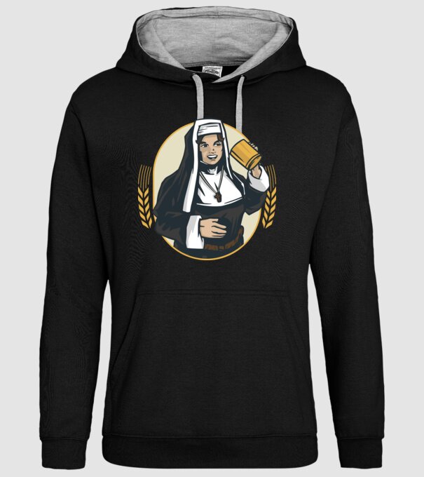 Bere Călugăriță model negru pe tricou