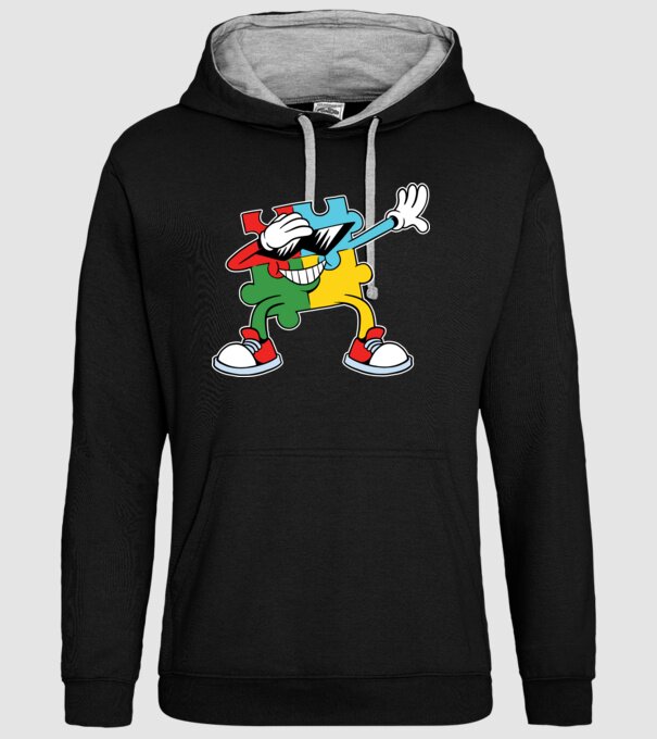 Autist DAB Puzzle model negru pe tricou