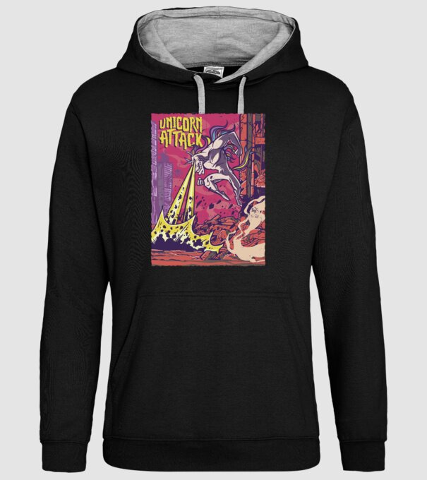 Atacul Unicornului model negru pe tricou