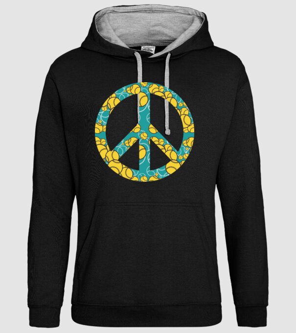 Simbol Baseball Peace model negru pe tricou