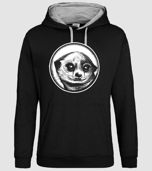 Pui de suricata model negru pe tricou