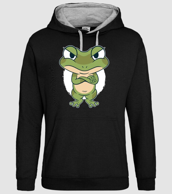 Broască model negru pe tricou