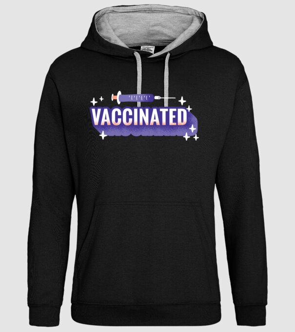 Vaccinat model negru pe tricou