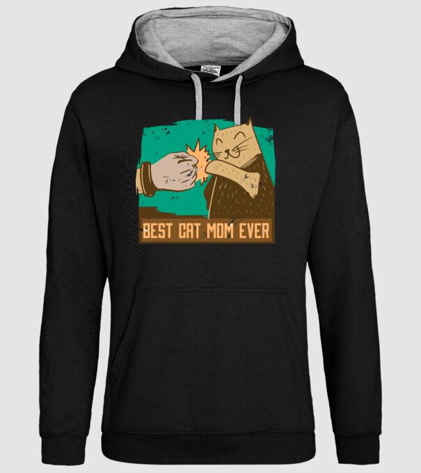 Best Cat Mom Ever - Cea mai bună mamă cu pisici model negru pe tricou