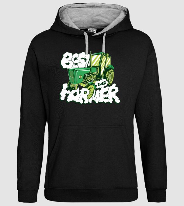 Best Farmer Ever cu Tractor model negru pe tricou