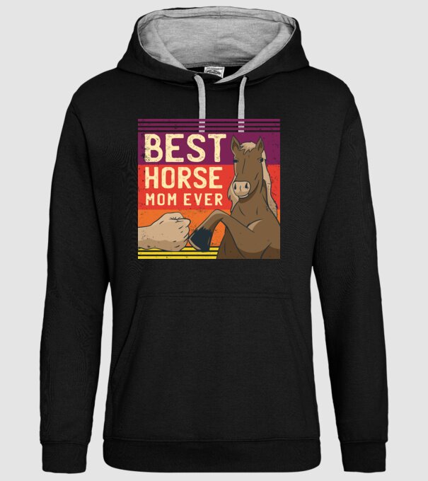 Best Horse Mom Ever - Cea mai bună mamă cu cal model negru pe tricou