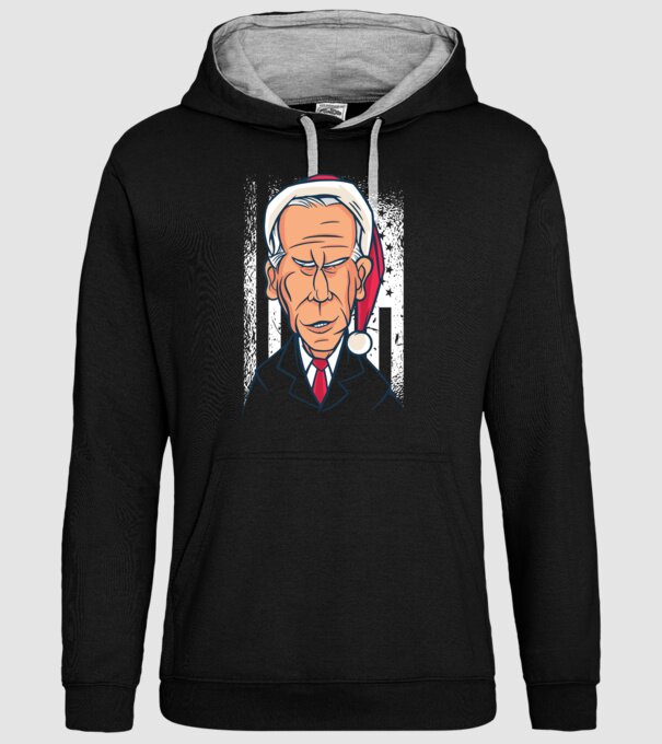 Crăciun Biden model negru pe tricou