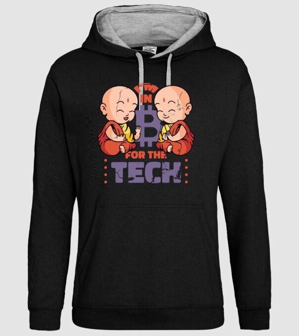 Călugări Buddha Bitcoin model negru pe tricou