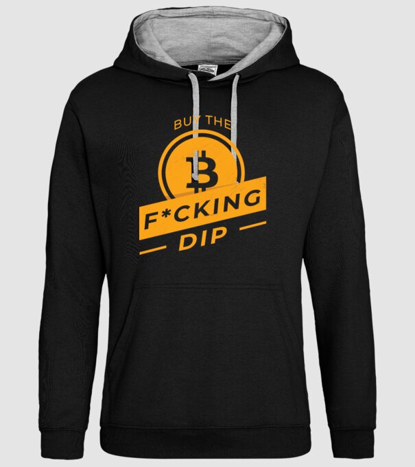 Bitcoin - Buy the fucking dip model negru pe tricou