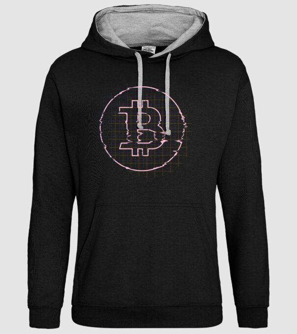 Bitcoin Glitch model negru pe tricou