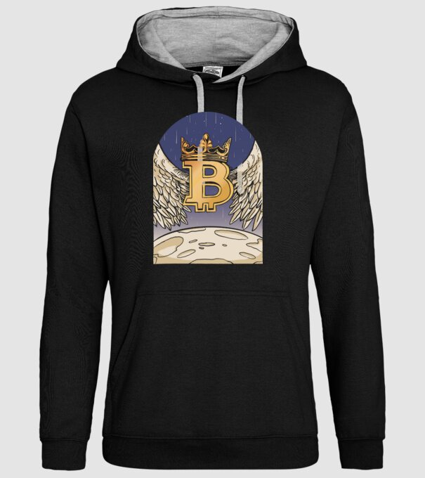 Bitcoin To The Moon Aselenizare model negru pe tricou