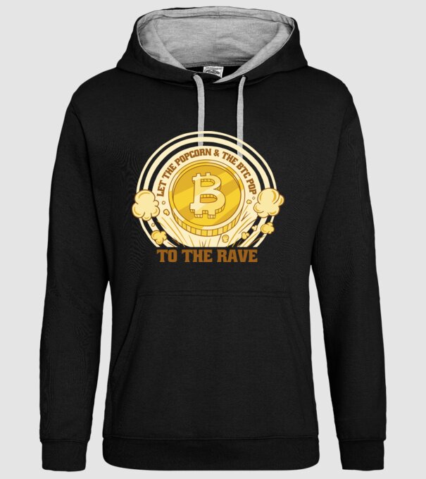 Bitcoin to the Rave model negru pe tricou