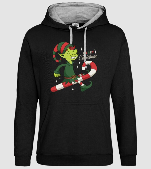 Crăciun Fericit Elf model negru pe tricou