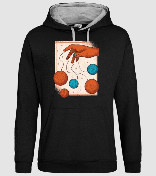 Planete model negru pe tricou