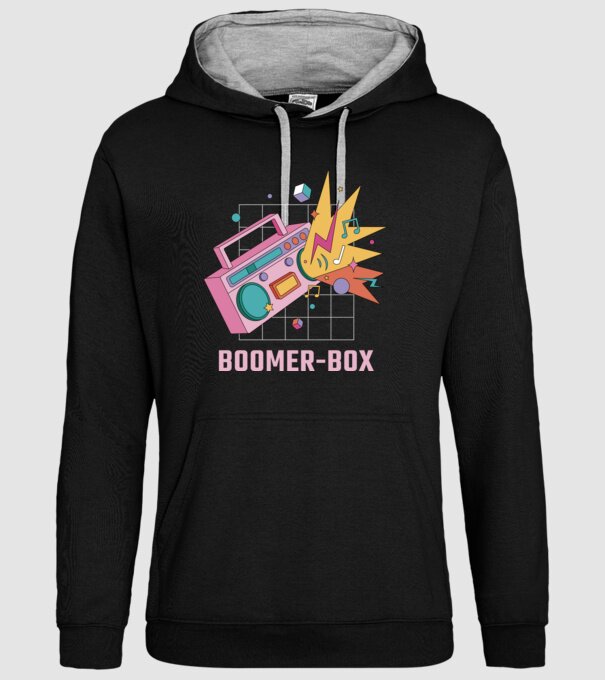 Boomer Box Magnetofon Retro model negru pe tricou