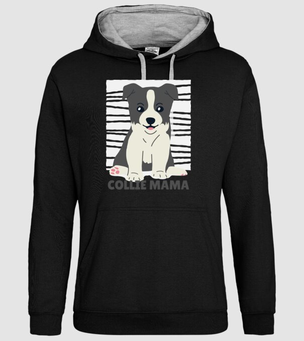 Border Collie Mamă model negru pe tricou