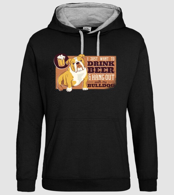 Bulldog și bere este tot ce am nevoie model negru pe tricou