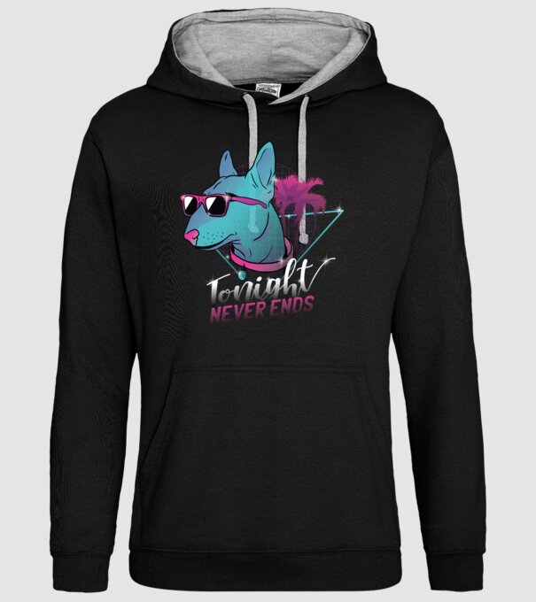 Bullterrier Neon Retro tricou amuzant model negru pe tricou