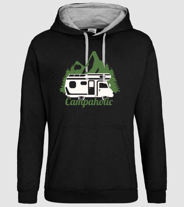 Campare Campaholic model negru pe tricou