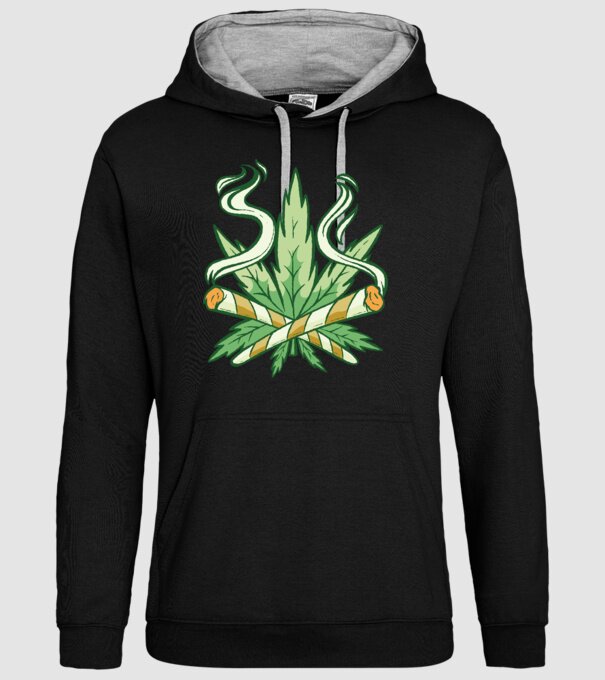 Cannabis Marijuana model negru pe tricou