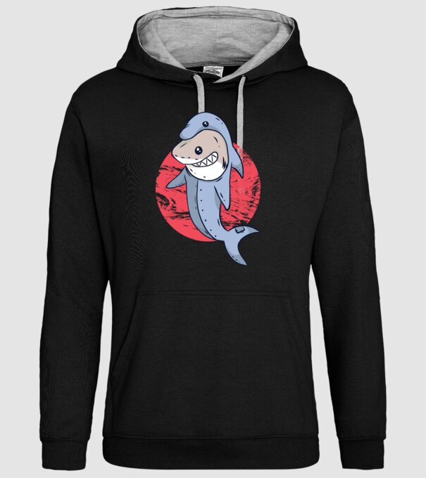 Rechin în costum de delfin model negru pe tricou