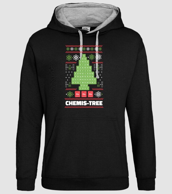 Chemis-tree pom de Crăciun model negru pe tricou