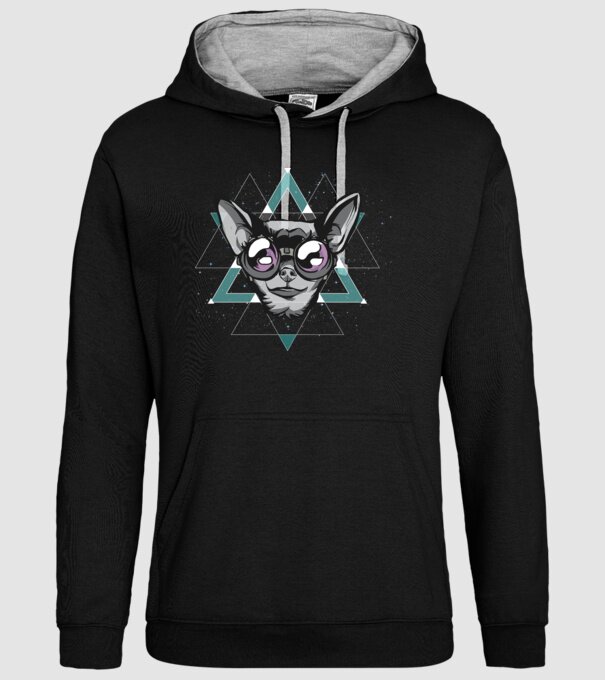 Tricou cu Câine Chihuahua model negru pe tricou