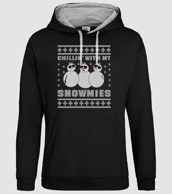 Chillin with my Snowmies tricou pulovăr urât model negru pe tricou