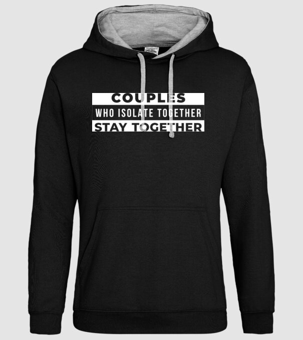 couples who isolate together model negru pe tricou