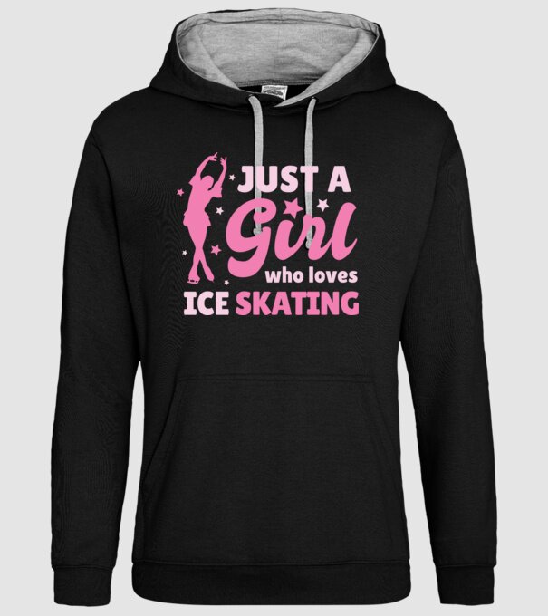 Doar o fată căreia îi place să patineze model negru pe tricou