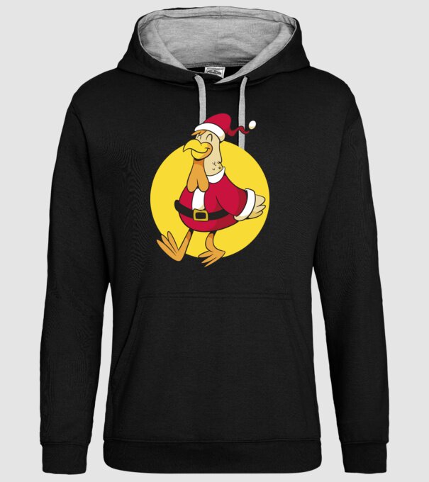 Moș Crăciun Pui model negru pe tricou