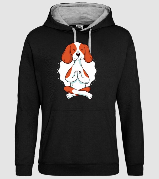 Yoga Drăguț Câine Beagle model negru pe tricou