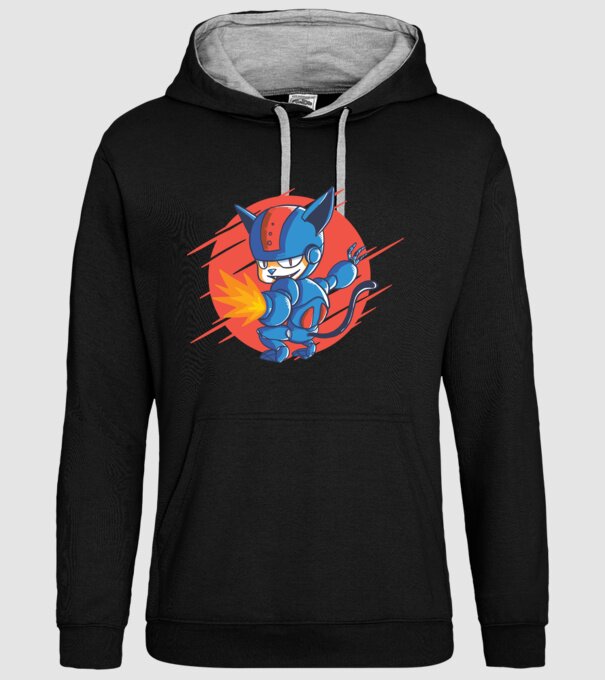 Pisică Cyborg Robot model negru pe tricou