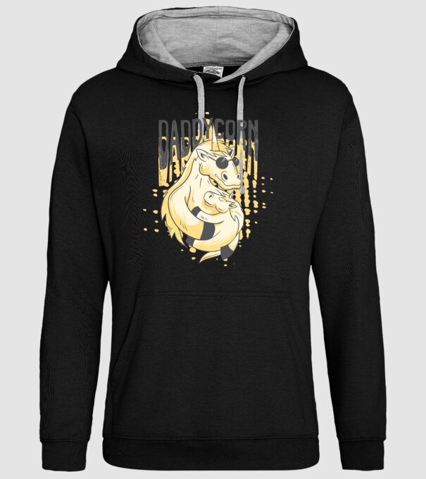 Daddycorn - Tată Unicorn model negru pe tricou
