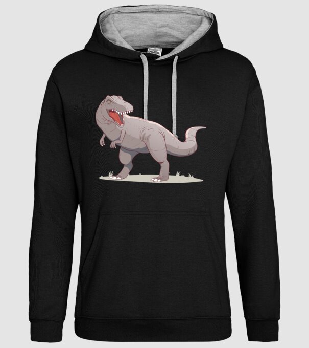 Dinozaur T-rex model negru pe tricou