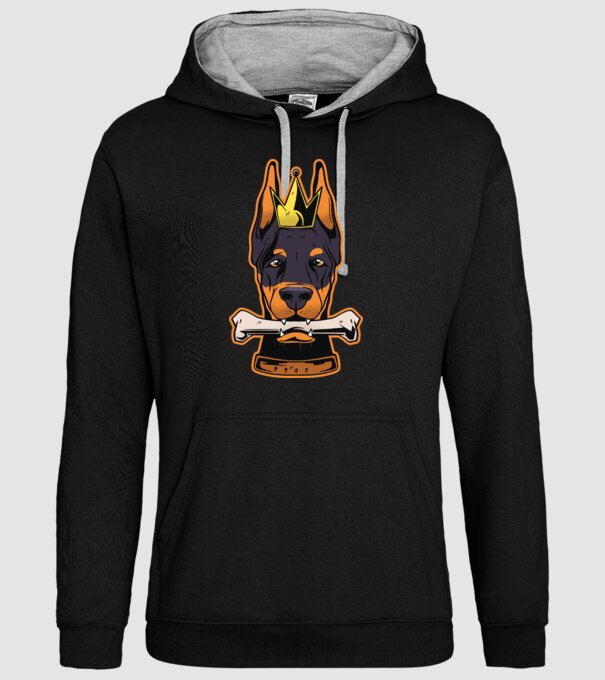 Rege Doberman model negru pe tricou