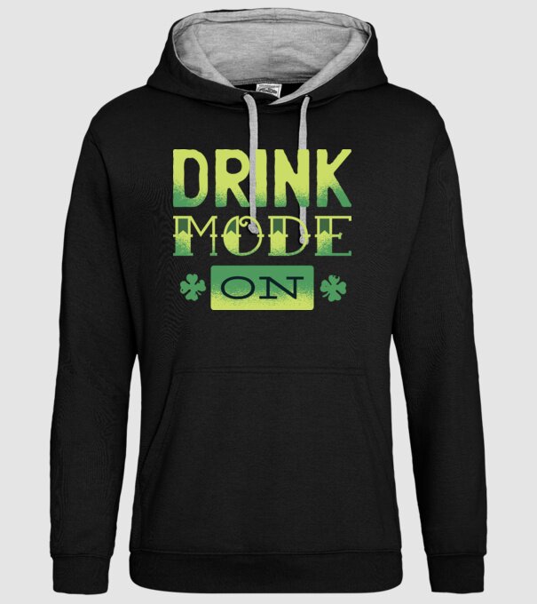 Drink mode on - Mod de băutură activat model negru pe tricou