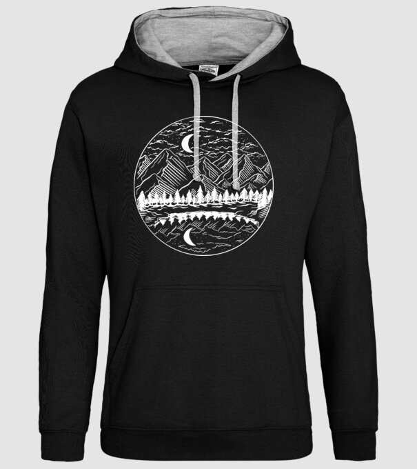 Peisaj de Noapte model negru pe tricou
